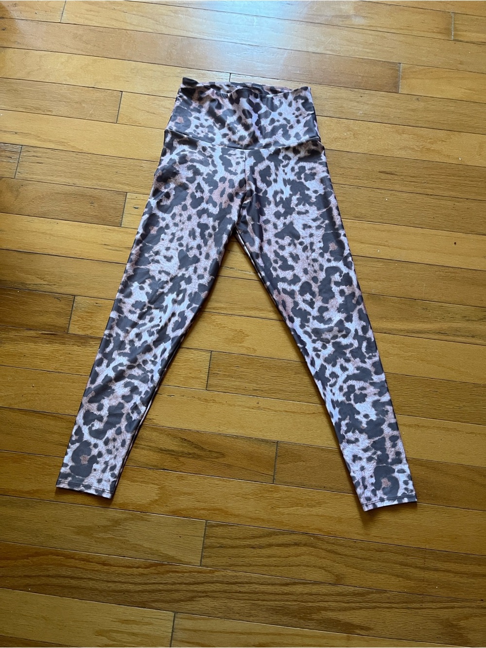 Onzie Pink and Black Leopard Print High-Waist Leggings